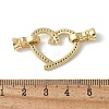 Brass Micro Pave Clear Cubic Zirconia Fold Over Clasps KK-M320-12G-3