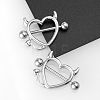 316L Stainless Steel Evil Heart Nipple Rings WG1C5FF-02-1