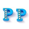 Spray Painted Zinc Alloy Slide Charms ALRI-WH0005-13P-2