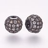 Brass Micro Pave Cubic Zirconia Beads ZIRC-G092-24B-05-1