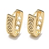 Brass with Clear Cubic Zirconia Hoop Earrings EJEW-B035-26KCG-1