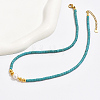 Synthetic Turquoise Column & Natural Pearl Beaded Necklace DK7962-1-3