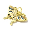 Brass Enamel Micro Pave Cubic Zirconia Pendants KK-Z042-11G-01-2