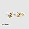 Fashionable 304 Stainless Steel Cubic Zirconia Stud Earrings TM2512-5-1