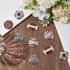 10Pcs 5 Styles Sports Balls Alloy Rhinestone Cabochons FIND-SC0023-43-4