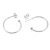 Brass Half Hoop Earrings KK-R112-041B-P-NF-3