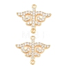 Brass Micro Pave Clear Cubic Zirconia Connector Charms CU-CBA7BFE-03D-G-1