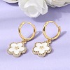 Brass Micro Pave Clear Cubic Zirconia Enamel Dangle Hoop Earrings EJEW-G471-07G-02-3