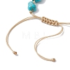 Adjustable Synthetic Turquoise Dyed Beads & Natural Cowrie Shell Beaded Braided Bead Bracelets for Women BJEW-JB11544-01-4