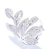 Brass Micro Pave Clear Cubic Zirconia Finger Rings FS-WG77E03-05-4