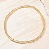 6MM Brass Pave Clear Cubic Zirconia Rectangle Tennis Necklaces KK-CBA4547-12G-1