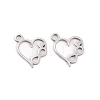 Valentine's Day 304 Stainless Steel Charms STAS-E521-02P-1