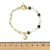 Heart Brass Charm Bracelets BJEW-JB13610-3