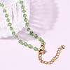 304 Stainless Steel with Glass Faceted Rondelle Bead Handmade Link Chain Birth Stone Necklaces for Women NJEW-G195-01G-06-2