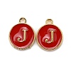 Golden Plated Alloy Enamel Charms ENAM-S118-03J-1