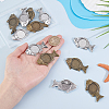 12Pcs 2 Colors Alloy Brooch Findings FIND-GA0008-64-3