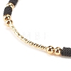 Brass Tube Braided Cord Bracelet BJEW-JB07932-01-4