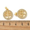 Brass Micro Pave Cubic Zirconia Pendents KK-R210-21G-02-3
