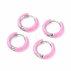 Two Tone 304 Stainless Steel Chunky Huggie Hoop Earrings with Enamel for Women EJEW-C043-11-06P-1