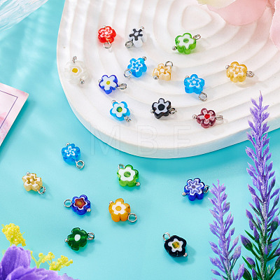 20Pcs Handmade Millefiori Glass Charms PALLOY-TADJ00003-1