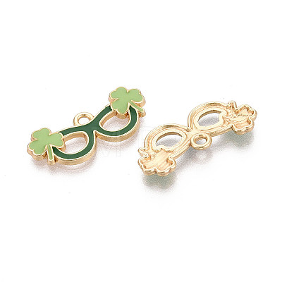 Saint Patrick's Day Alloy Enamel Pendants ENAM-T024-44A-G-1
