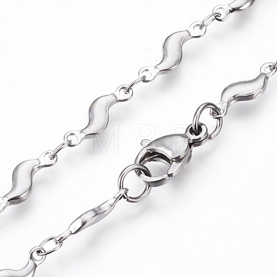 304 Stainless Steel Link Chains Necklaces NJEW-F242-02P-1