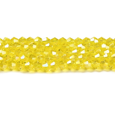 Transparent Electroplate Glass Beads Strands GLAA-F029-4mm-A21-1