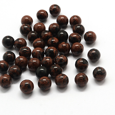 Round Natural Mahogany Obsidian Beads G-Q450-07-1