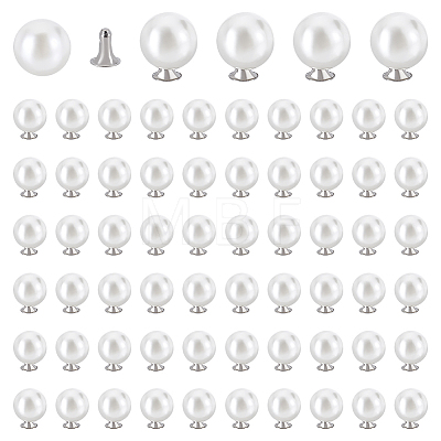 200 Sets Plastic Imitation Pearl Buttons KY-WR0001-13-1