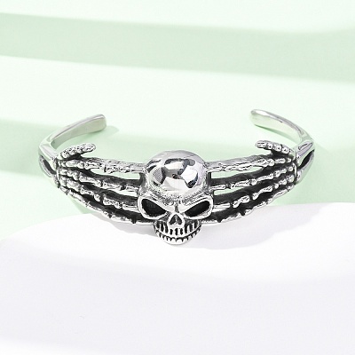 316 Surgical Stainless Steel Cuff Bangles BJEW-C142-01E-AS-1