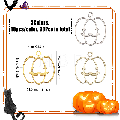 30Pcs 3 Colors Autumn Plating Alloy Open Back Bezel Pendants FIND-CA0007-79-1