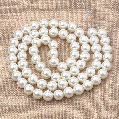 Eco-Friendly Plastic Imitation Pearl Beads Strands X-MACR-S285-4mm-05-1