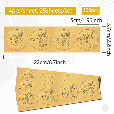 Self Adhesive Gold Foil Embossed Stickers DIY-WH0575-006-1