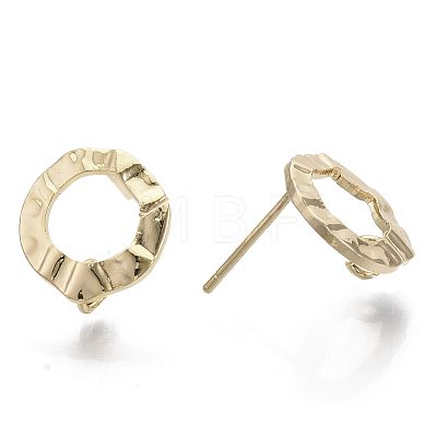 Brass Stud Earring Findings X-KK-T056-01G-NF-1