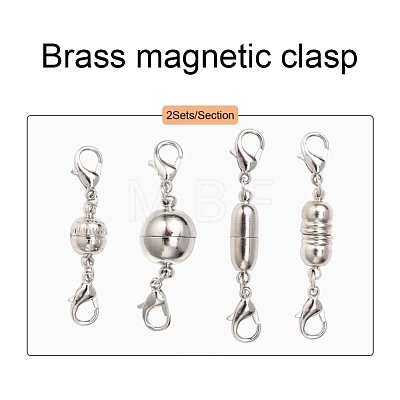 8Set 4 Style Brass Magnetic Clasps Converter KK-YW0001-37-1