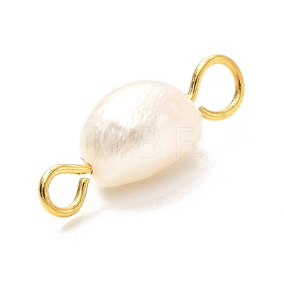 Natural Cultured Freshwater Pearl Beads Links Connectors X1-PALLOY-JF00941-02-1