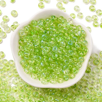 Baking Paint Transparent Colours Glass Round Beads SEED-L011-13A-14-1