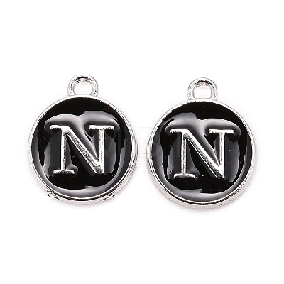 Platinum Plated Alloy Charms LS-ENAM-S118-02N-P-1