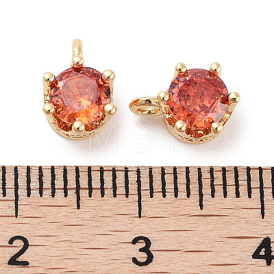 Brass Micro Pave Cubic Zirconia Charms KK-C051-39G-07-1