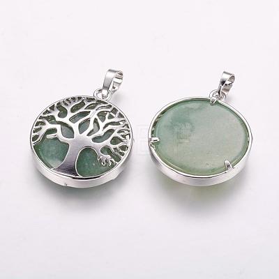 Natural Green Aventurine Pendants G-E388-01P-1