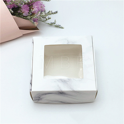 Marble Pattern Paper Cardboard Jewelry Boxes CON-WH0039-08-1