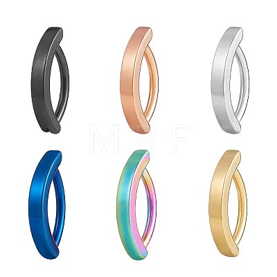 6Pcs 6 Color 304 Stainless Steel Curved Belly Ring Hoop JX496A-01-1