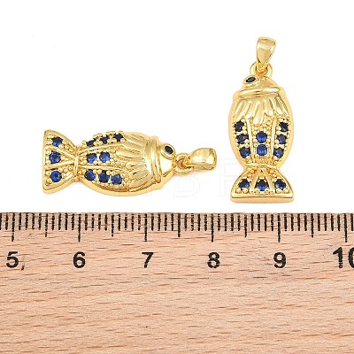 Brass Micro Pave Cubic Zirconia Pendants CU-CBAB3AD-08G-04-1