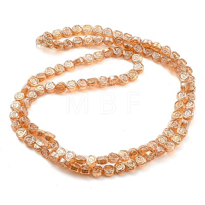 Pearl Luster Plated Electroplate Transparent Glass Beads Strands EGLA-G037-01A-PL03-1