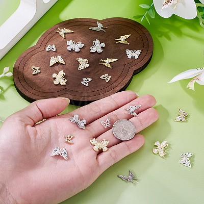 24Pcs 8 Styles Alloy Rhinestone Cabochons MRMJ-TA0001-49-1