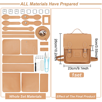 DIY Imitation Leather Sew on Backpack Kits DIY-WH0387-27C-1