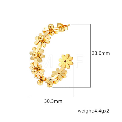 304 Stainless Steel Half Hoop Earrings for Women WG15C72-01-1