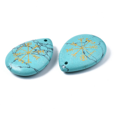 Synthetic Turquoise Pendants G-T122-72H-1