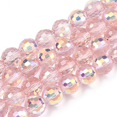 Transparent Electroplate Glass Beads Strands LS-EGLA-N012-001-B06-1
