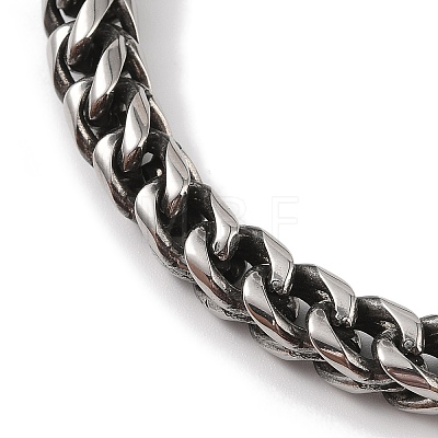 304 Stainless Steel Wheat Chain Bracelets for Men BJEW-B096-36B-AS-1